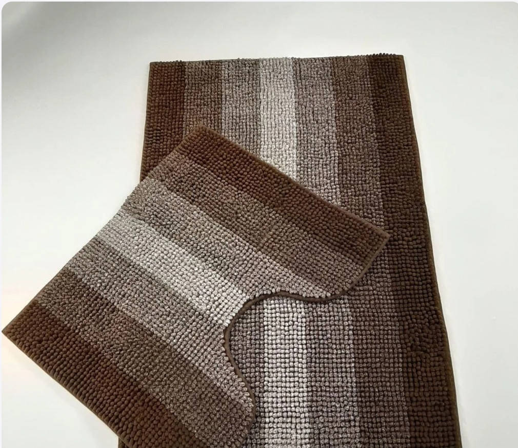 

Набор ковриков для ванной и туалета Макароны Лапша 2 шт коричневый