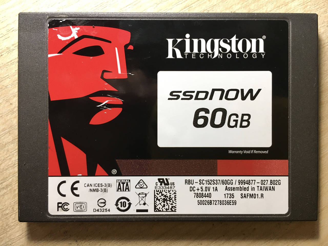 

Накопитель SSD диск Kingston SC152S37 60Gb (память MLC) SATA 3