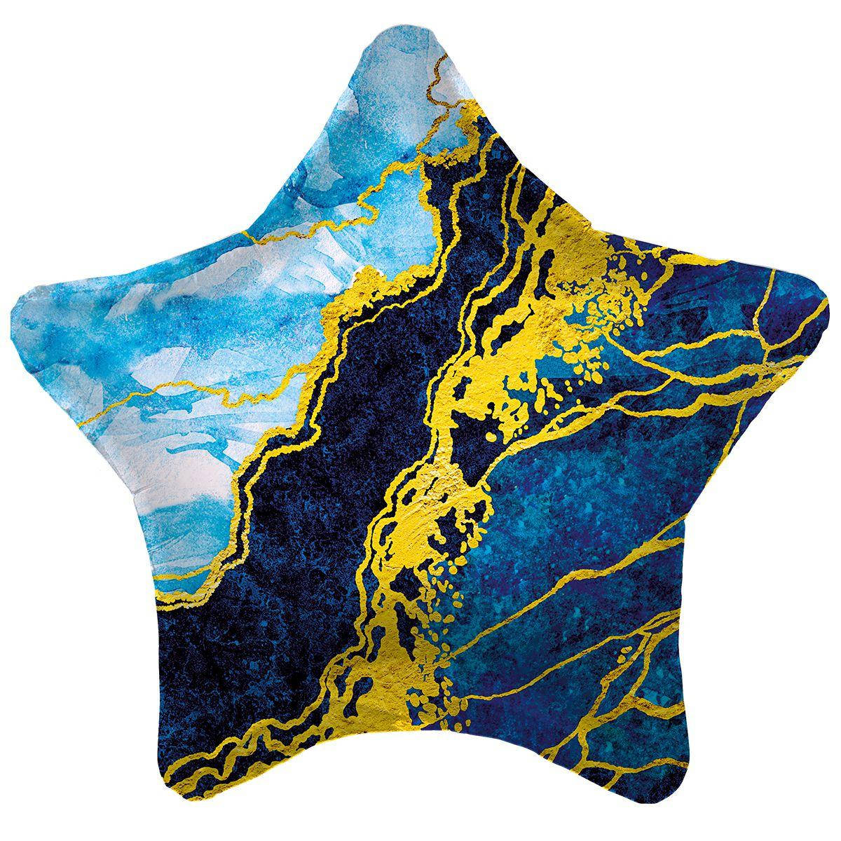 

Фольгированный шарик 18" (45 см) Круг Синий мармор, Разные цвета