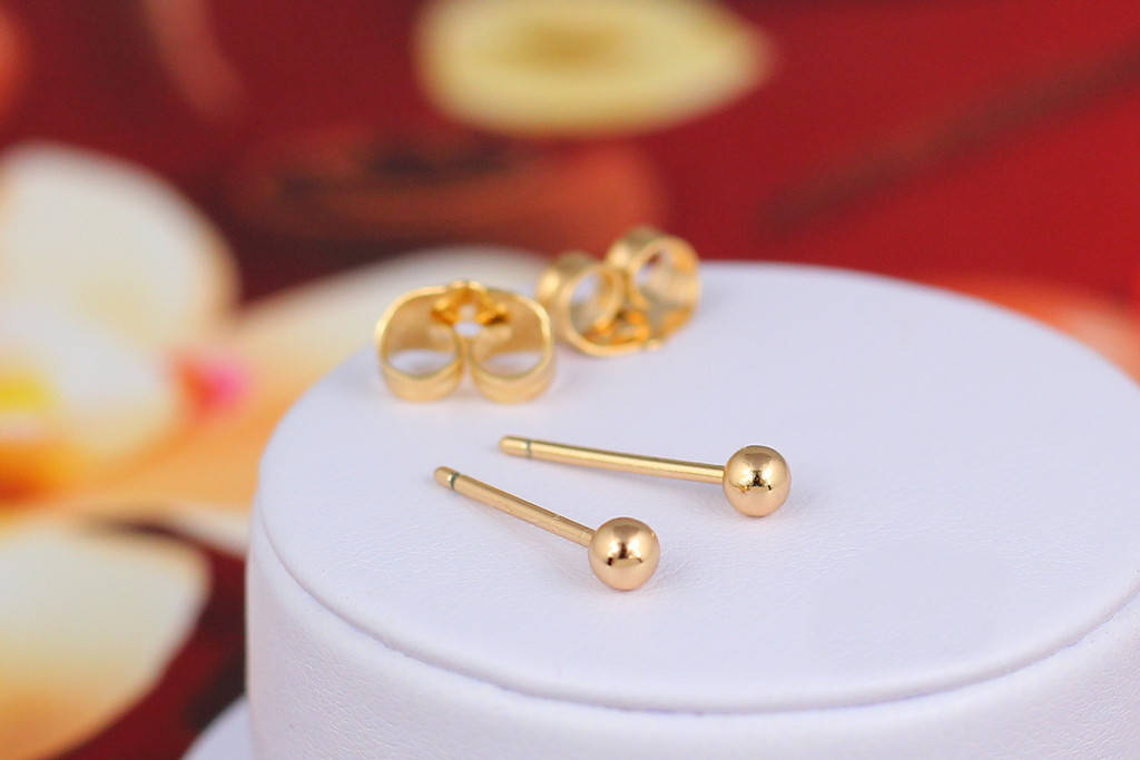 

Серьги гвоздики Xuping Jewelry шарики 3 мм золотистые