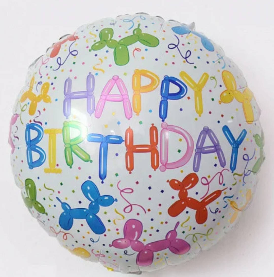 

Фольгированный шар круг Happy Birthday с собачками 18 "Китай, Белый