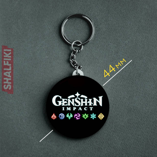 

"Геншин / Genshin" брелок круглый Ø44 мм, Разные цвета