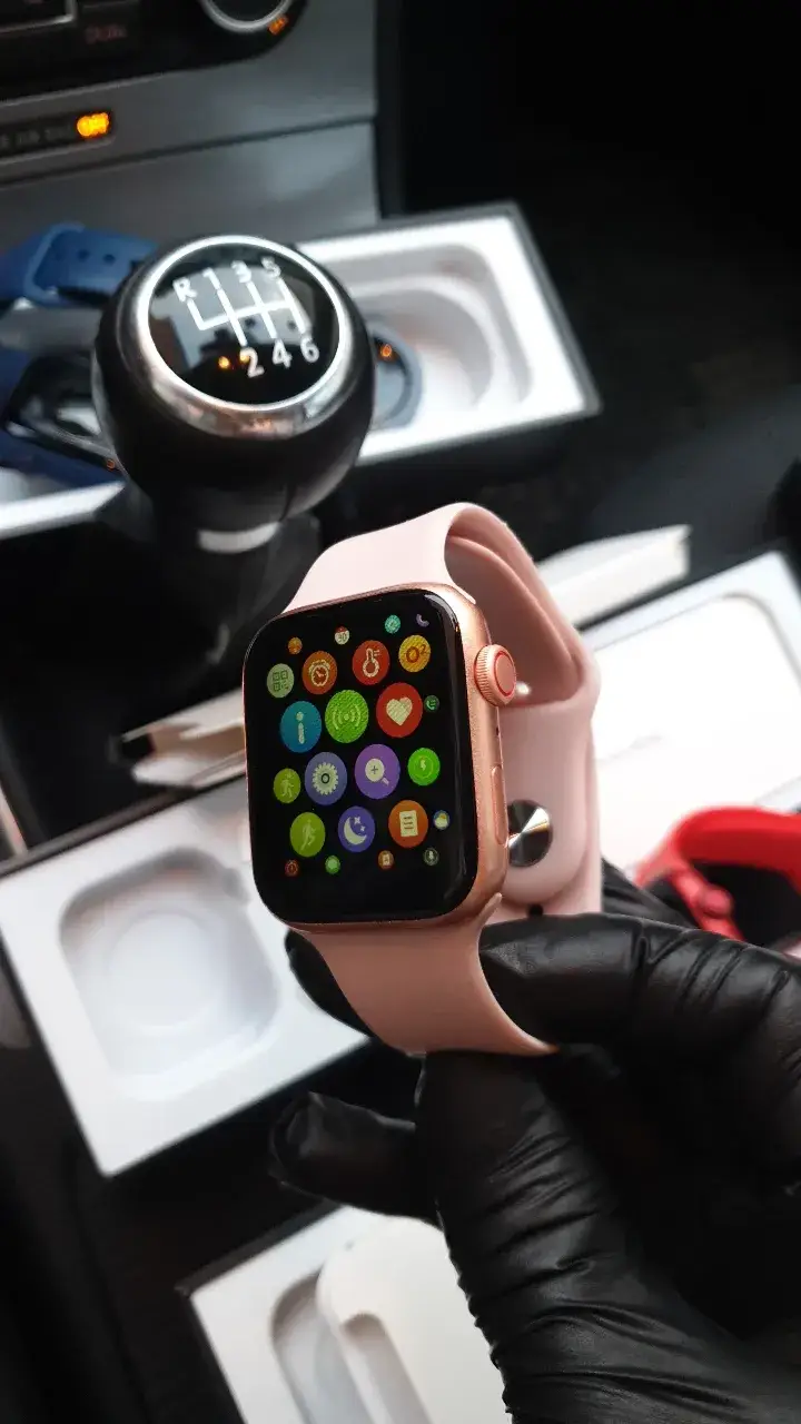 

Smart watch rose gold series 6, смарт годинник рожевий, часи для iphone android x6