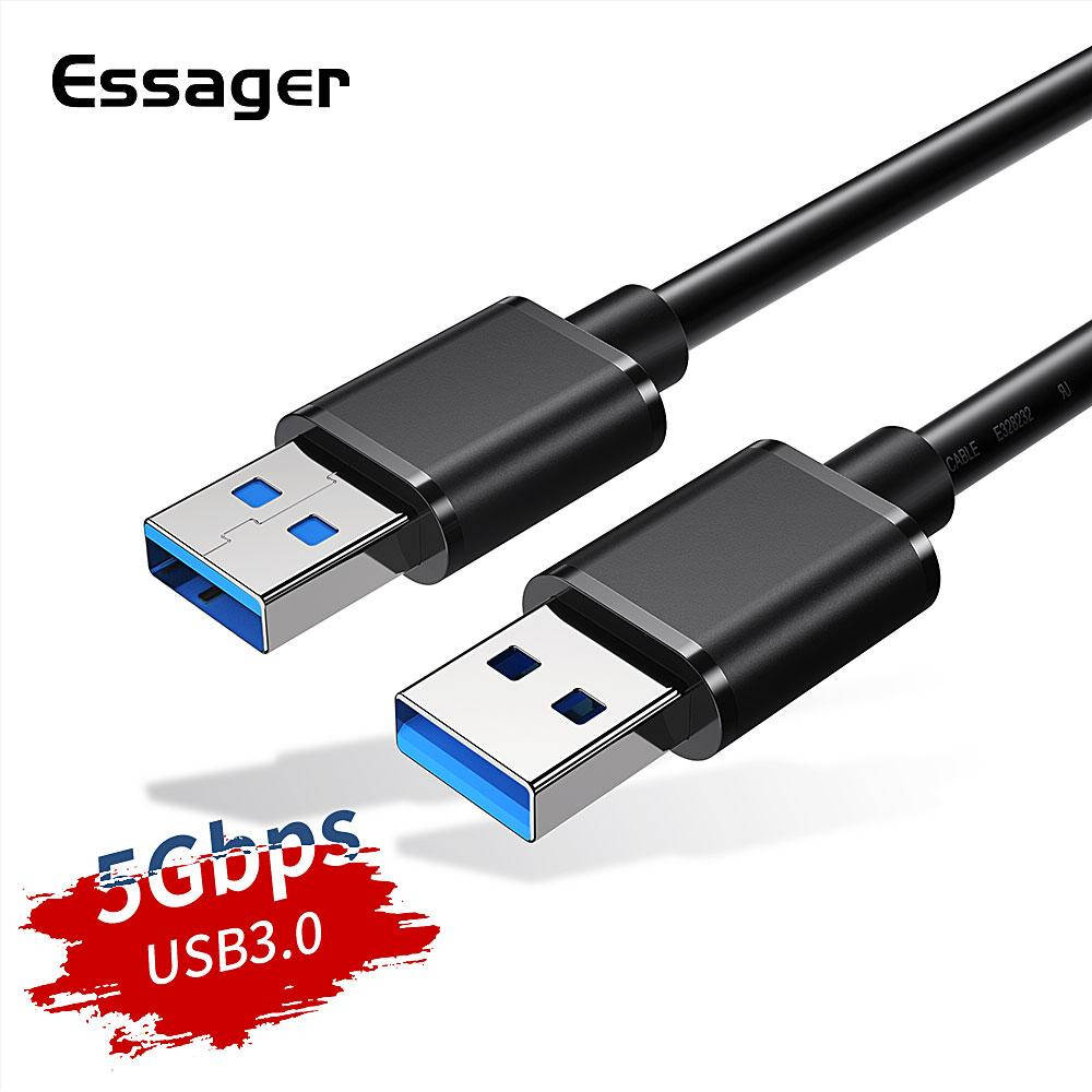 

Кабель ESSAGER USB 3.0 AM – AM 2 метра, Черный