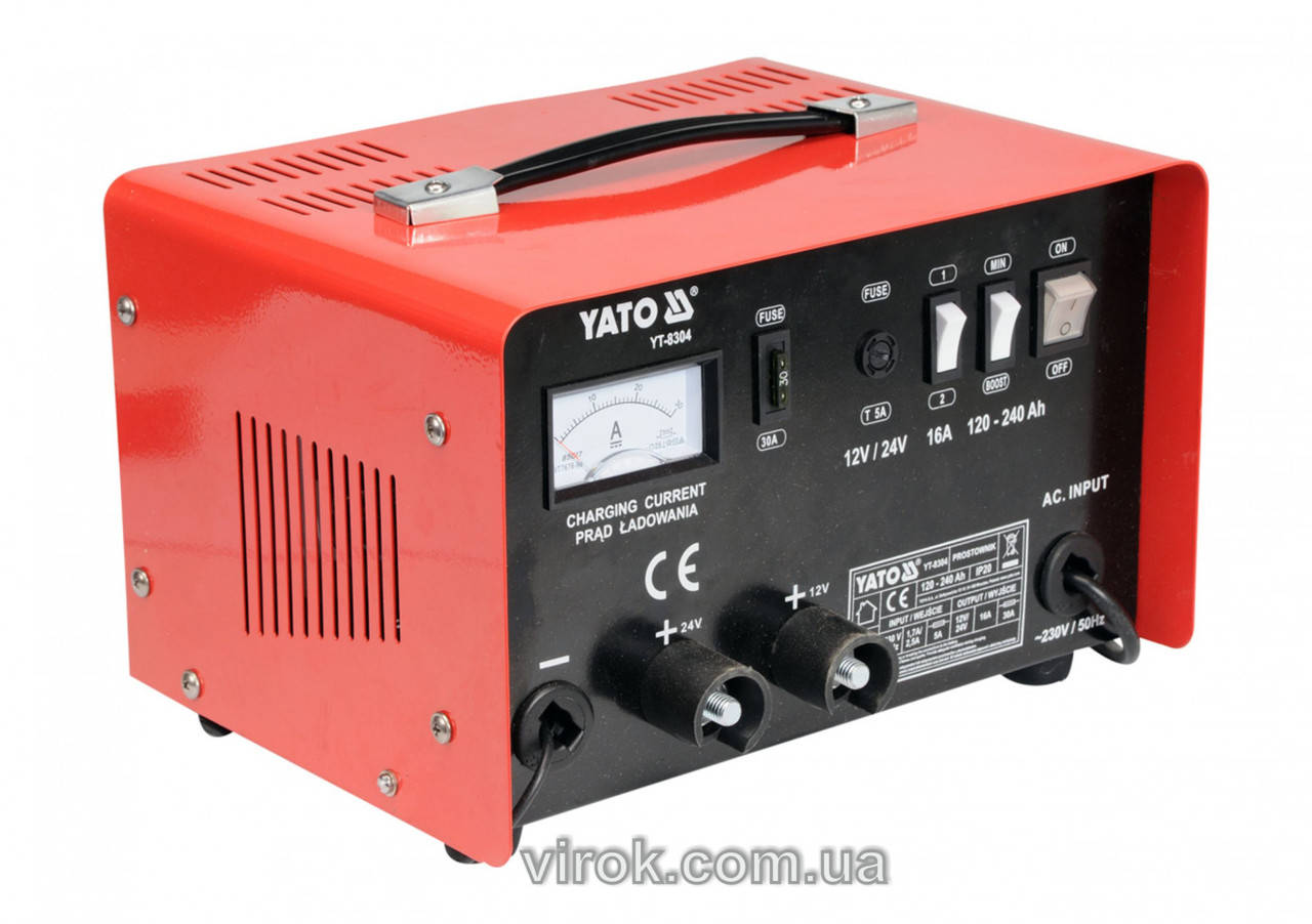 

Зарядний прилад YATO 12/24V, 16А, 240Ah [2] YT-8304