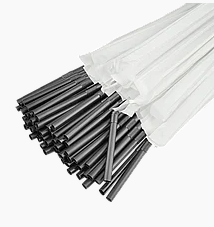 

Трубочка в индивидуал. упак. гофра черная 200 шт/уп, Черный