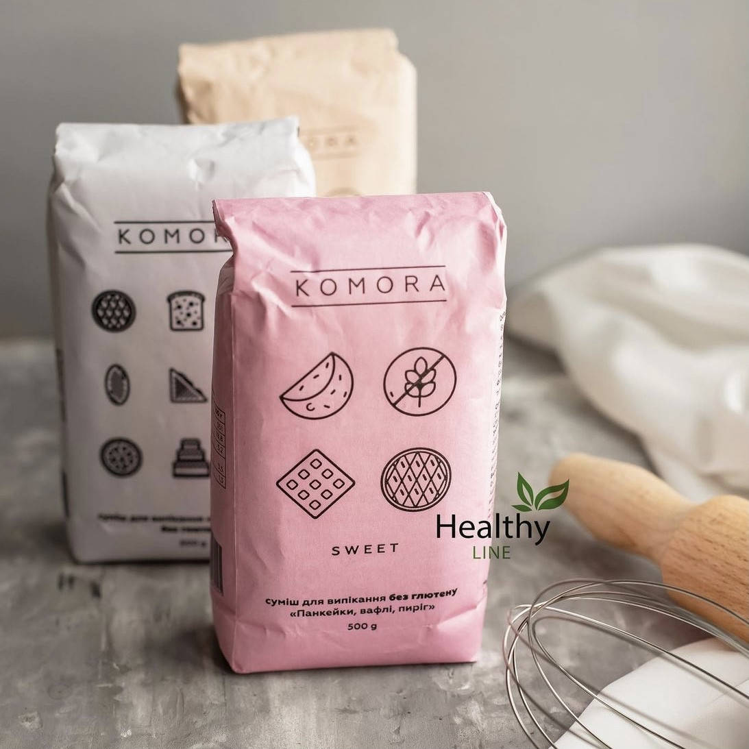 

Смесь Komora sweet «панкейки, вафли, пирог» 500г Комора