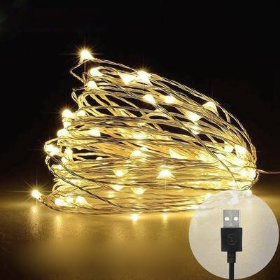 

Гирлянда РОСА нить 50 LED, 5 метров, на USB Теплый белый