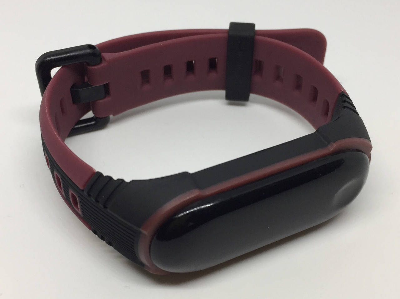 

Ремешок mi band 4 mi band 3 Mijobs оригинальный двухцветный бордовый с чёрным