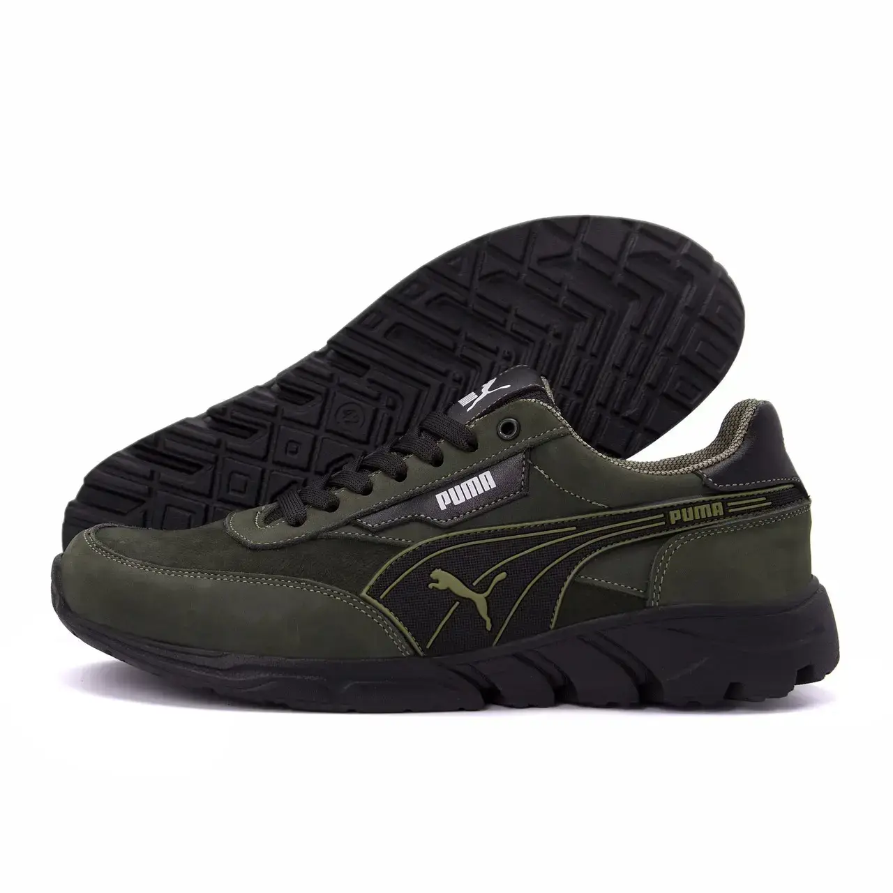 

Мужские кожаные кроссовки хаки Puma Anzarun 42