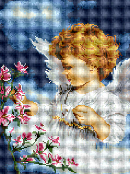

Алмазная мозаика ColorArt 30х40 Ангелочек девешка ST428