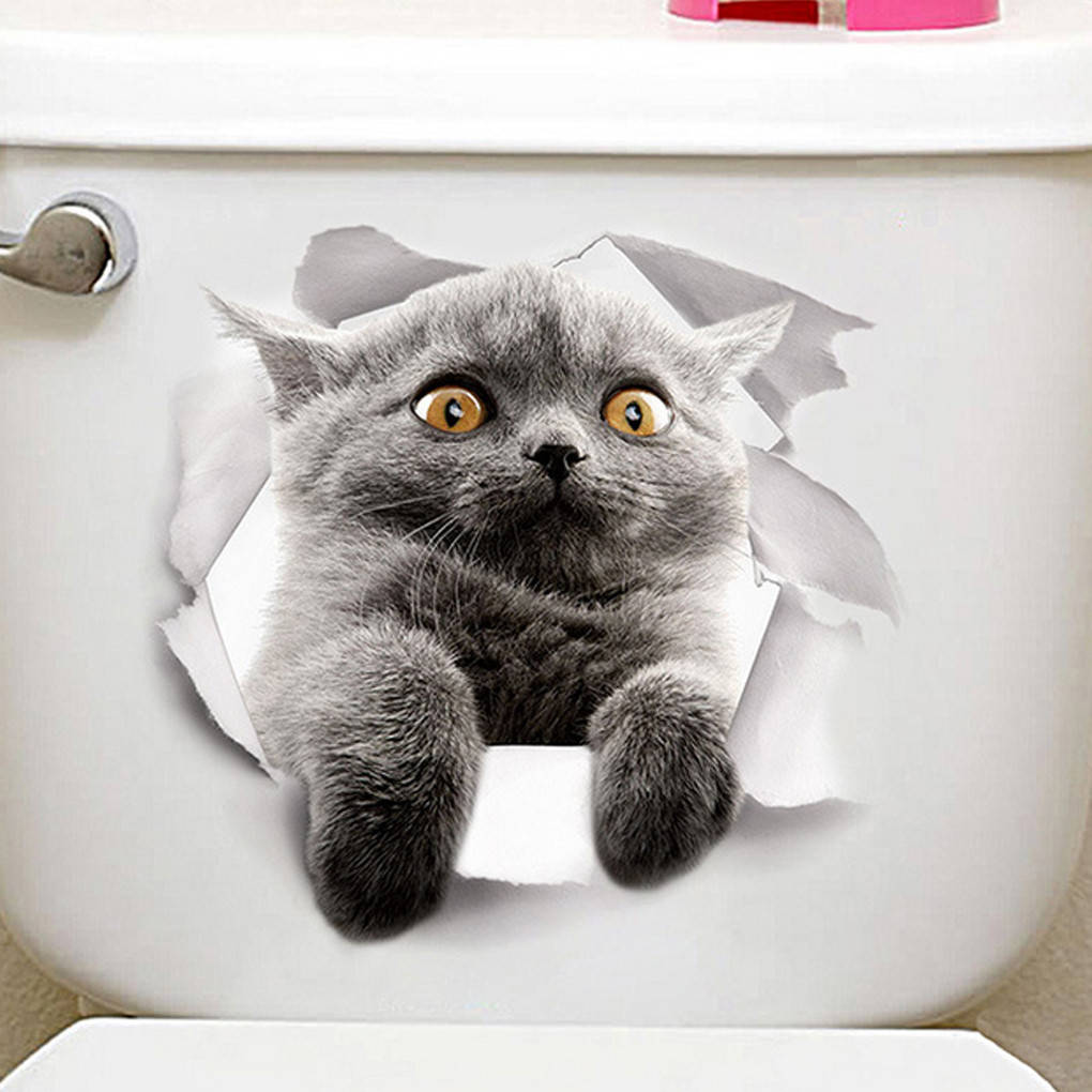 

Интерьерная наклейка - Котик 3d (25х23см)