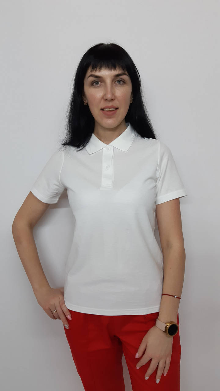 

Футболка трикотажная Polo короткий рукав XL, Белый