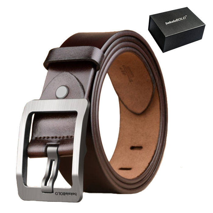 

Кожаный ремень мужской 125 см Bolo Bekele №1 / Ремень под джинсы, брюки Коричневый