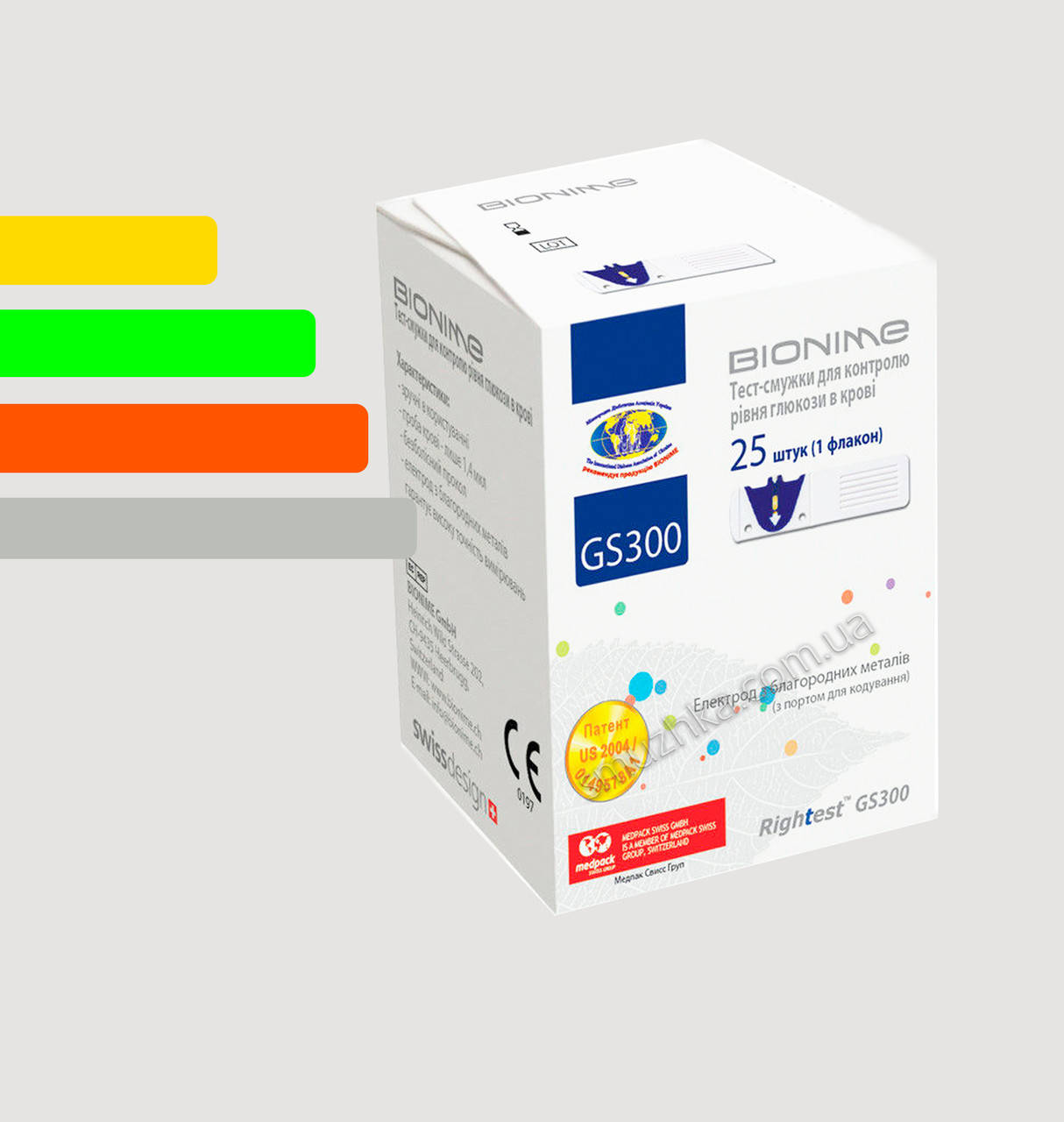 

Тест полоски для глюкометра Бионайм GM110 - Bionime Rightest GS300 #25
