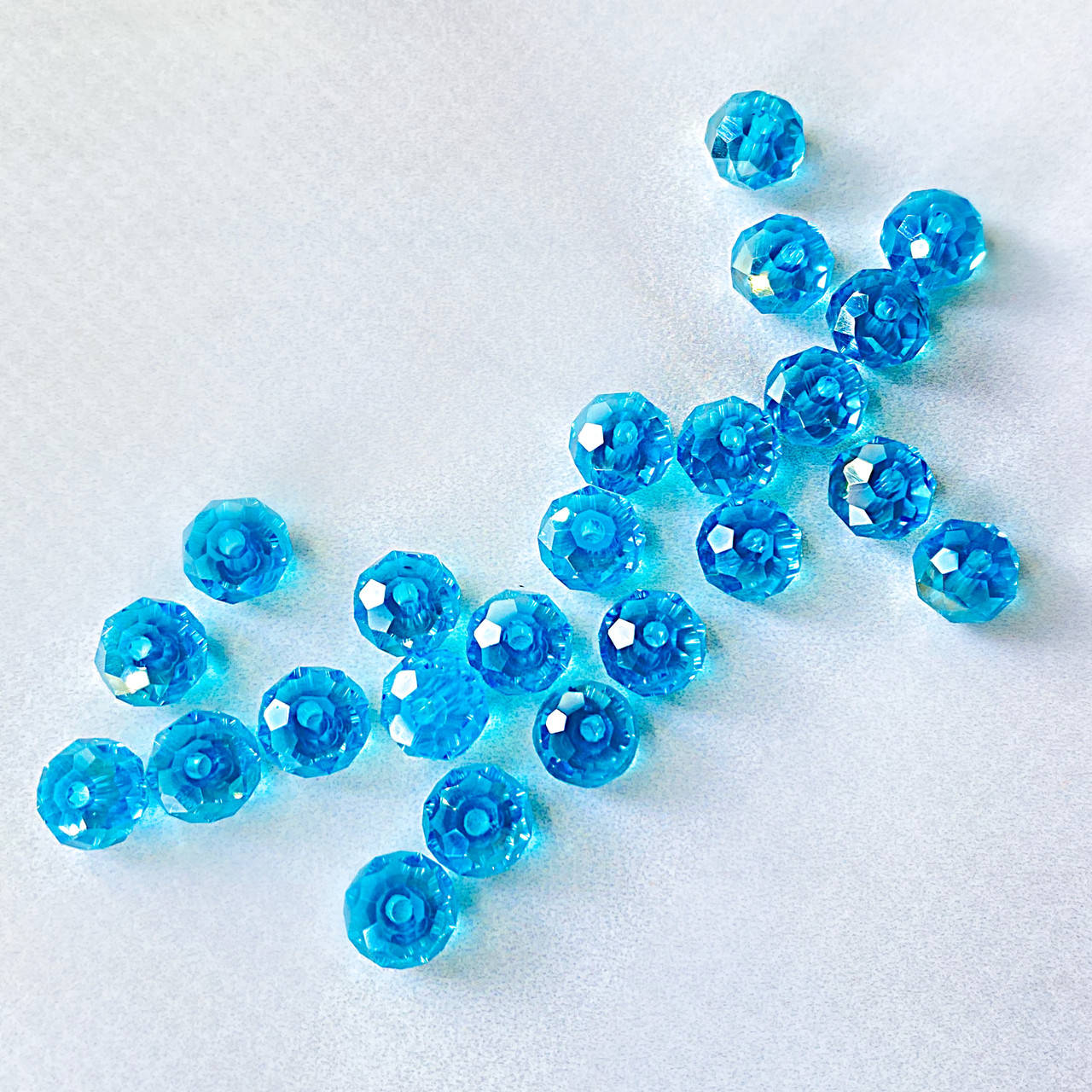 

Хрустальные бусины "Рондель" голубые, 7 мм ( 25 шт), Голубой