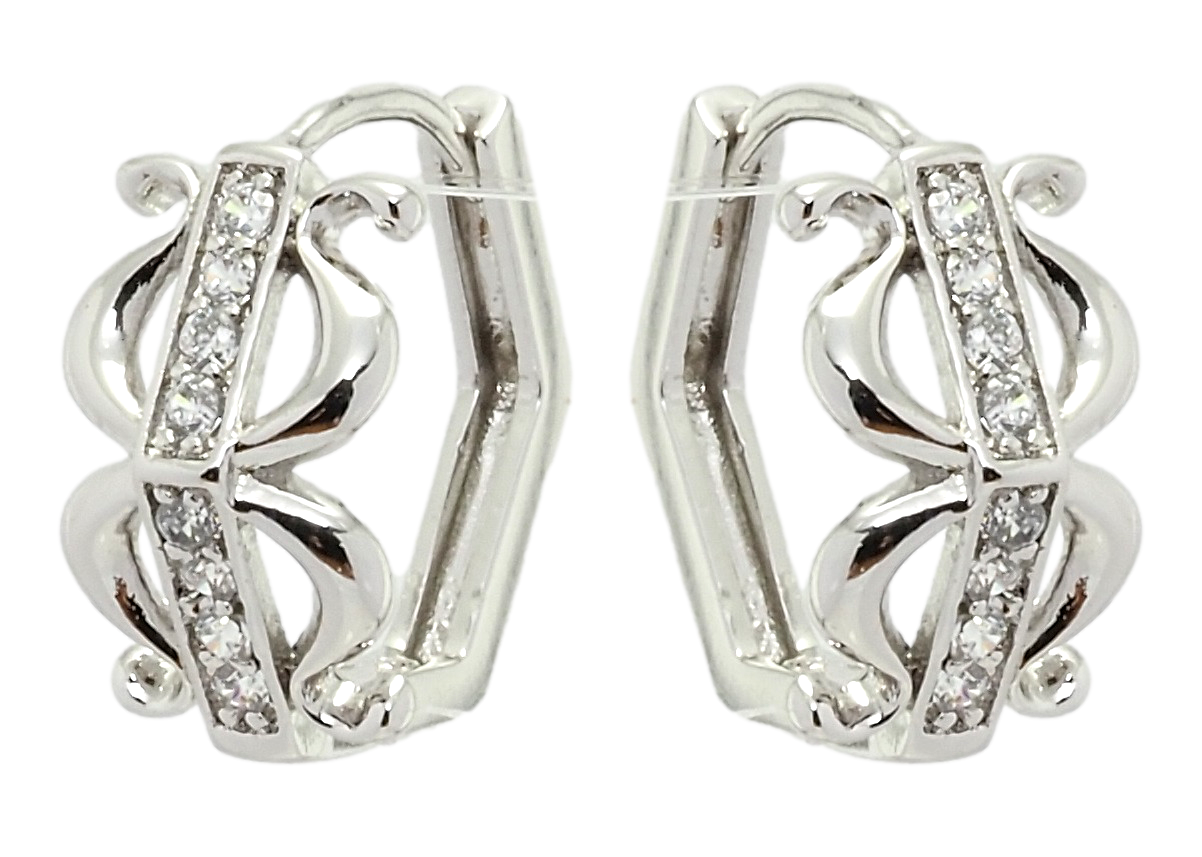 

Серьги Xuping Родий колечки "Арфа"