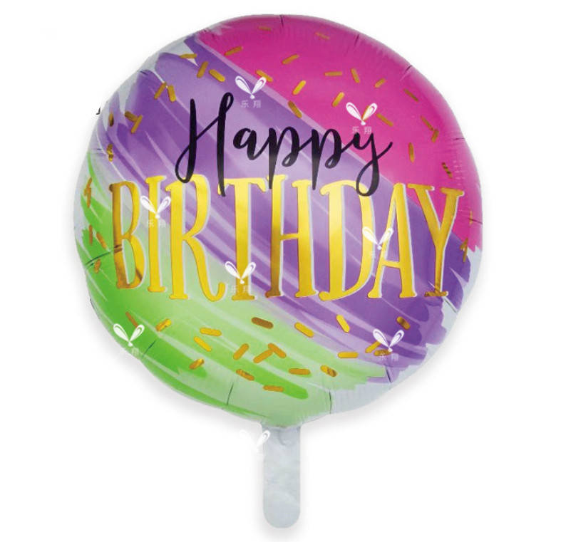 

Воздушный фольгированный шар Happy Birthday трёхцветный (Китай)