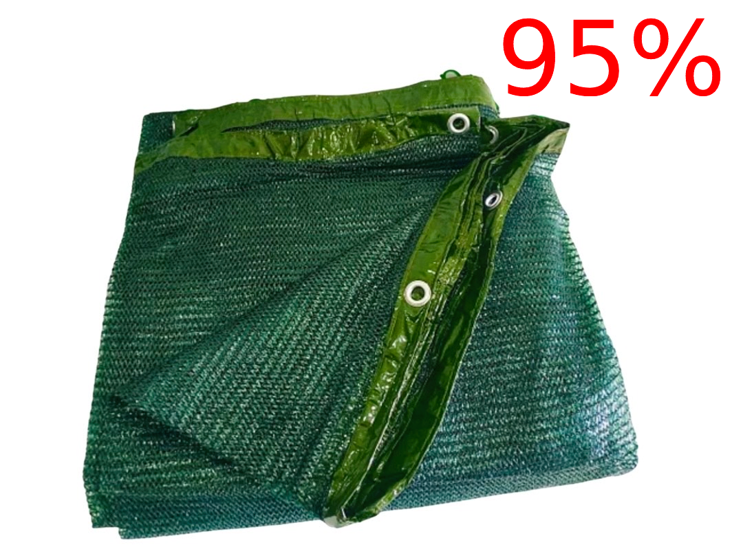 

Затеняющая сетка с кольцами 6х8 м. (95%)., Зелёный