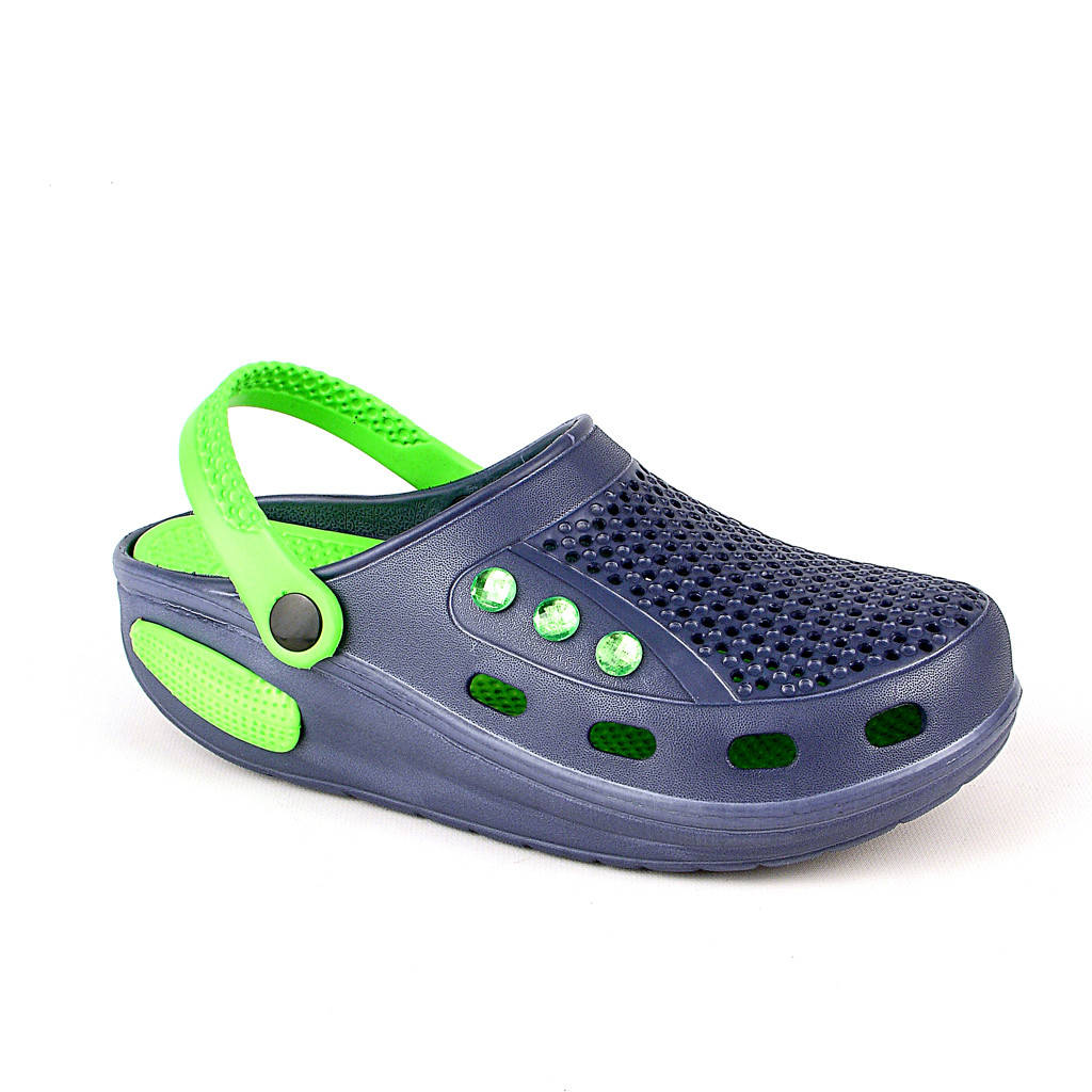 

Легкие сабо-кроксыиз пены, р-ры 36, 40 Женские со стразами синие с зеленым. размер 40 стелька 26 см