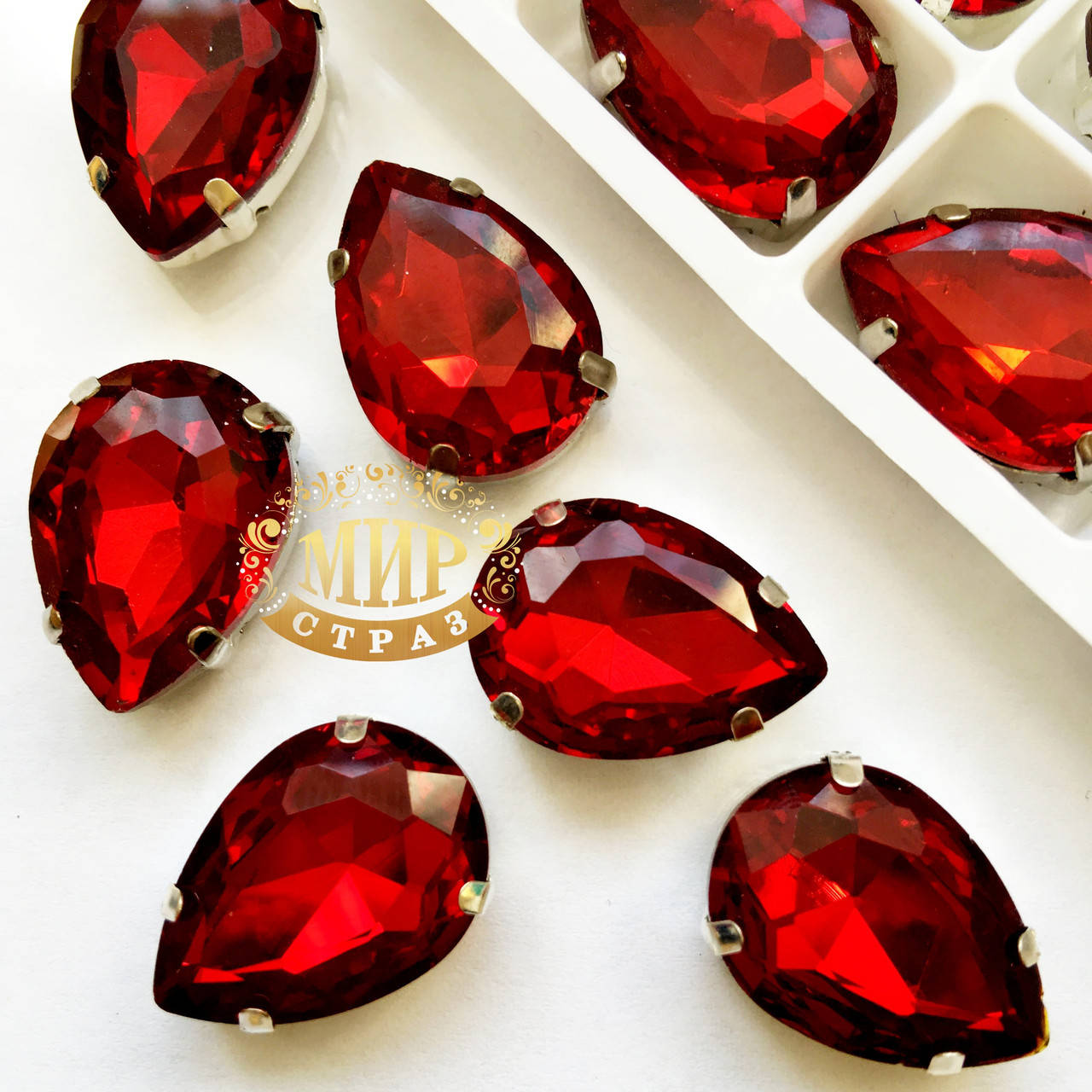 

Cтразы в цапах, Капля, Размер 13x18, Цвет Siam