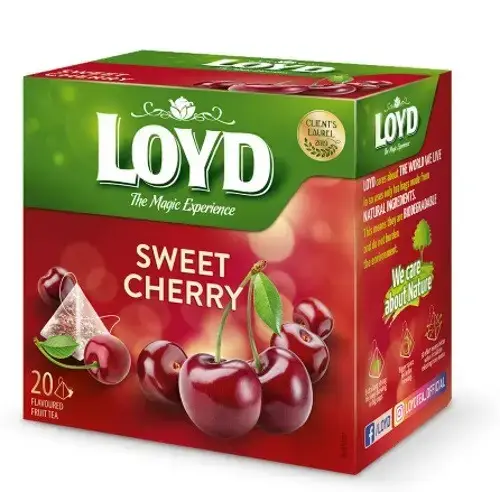 

Фруктовый чай Loyd Sweet Cherry сладкая вишня 40г (20 пирамидок), 10шт/уп