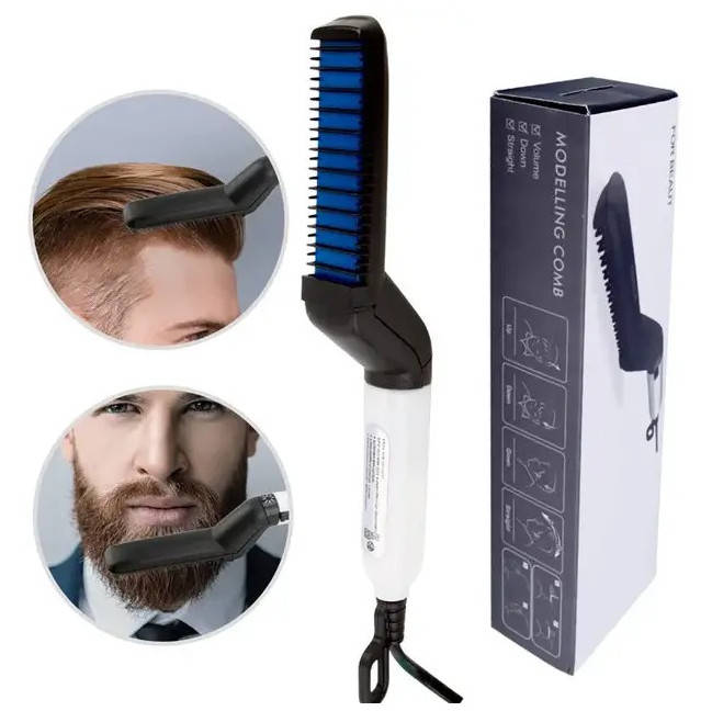 

Быстрая щетка для выпрямления бороды и волос, мужской утюжок-выпрямитель, стайлер Modelling Comb For Beaut