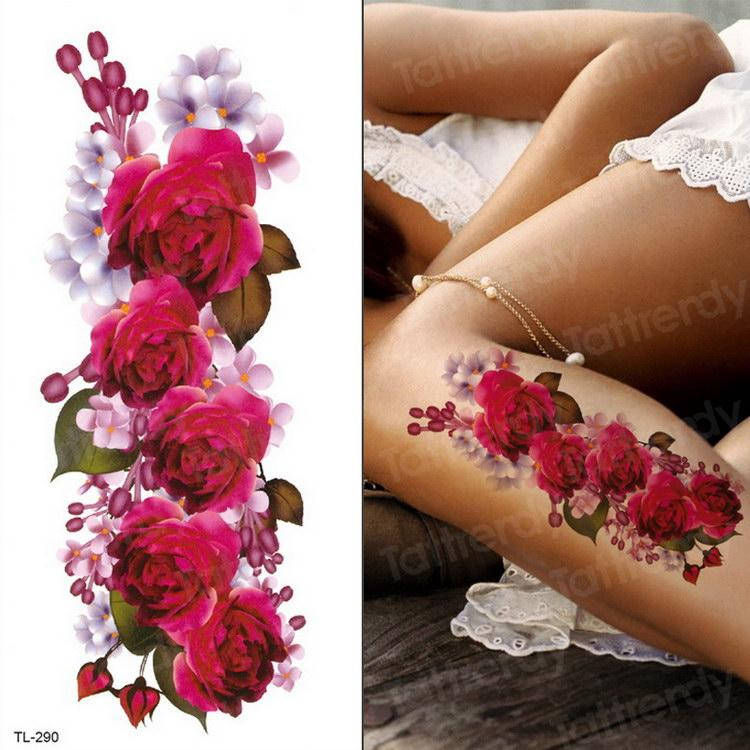 

Флеш тату. 19*9 см, Переводная. Временная. Цветы, Розы, Сакура, TL-290 (S)