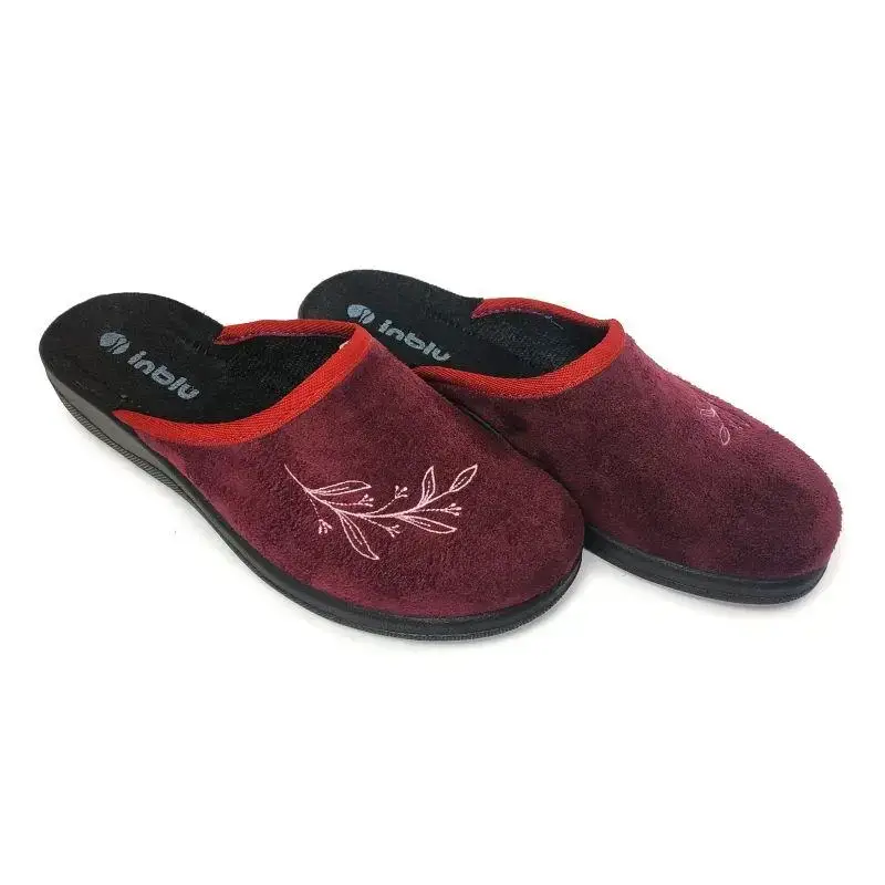 

Женские домашние тапочки Inblu велюровые танкетка сливовые с вышивкой СА-1D 39 (24,5 см), Сливовый