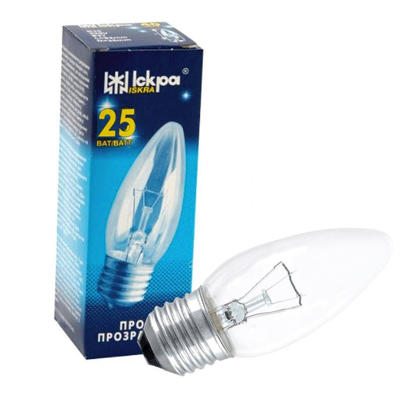 

Лампа накаливания декоративная ЛОН 220-25 В35 СL E27