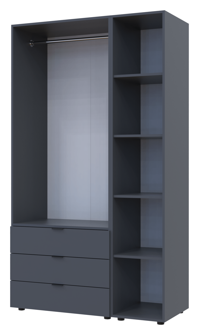 Комплект Doros Гелар з Етажеркою Графіт 2 ДСП 115.7х49.5х203.4 (42005054) 3