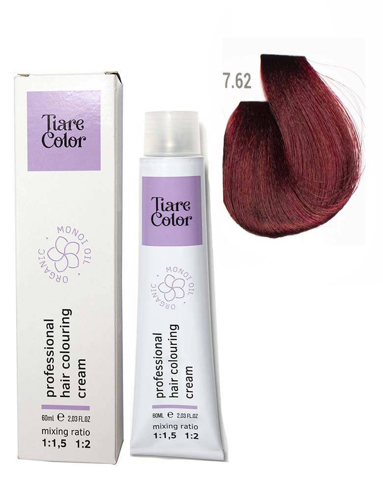 

Крем-краска для волос Tiare Color №7.62 Red violet blonde 60 мл (12553Gu)