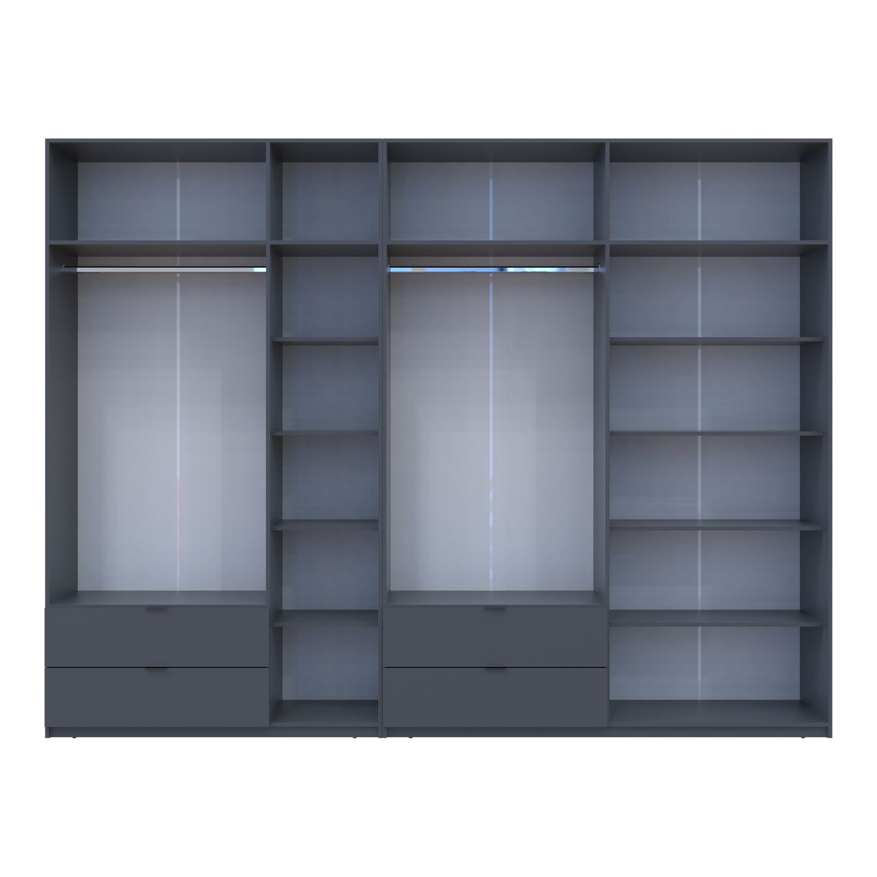 Розпашна Шафа для одягу Doros Лукас Графіт 3+4 ДСП 315х50х240 (42005137) 5