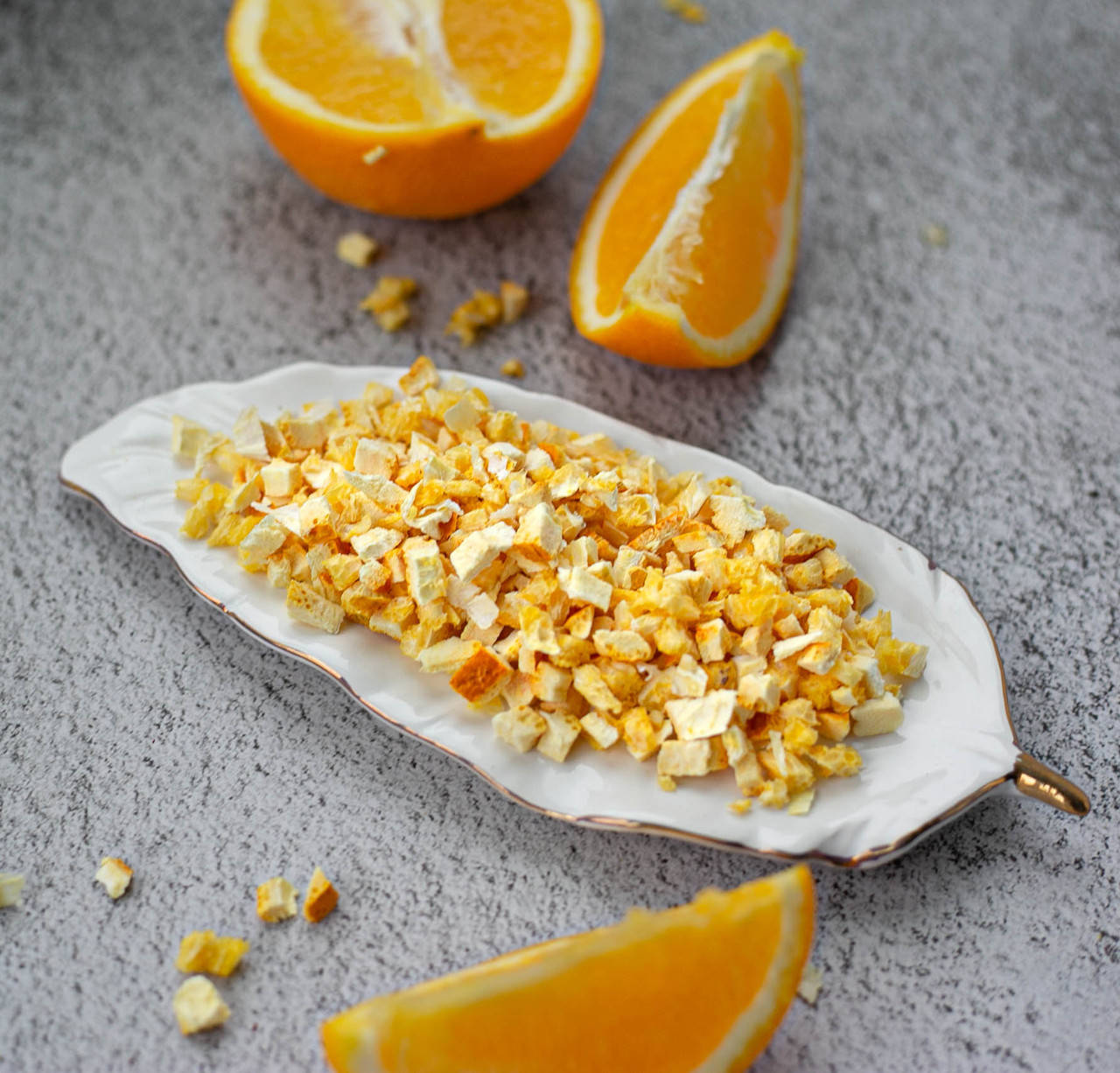 

Апельсин кусочками 2-7мм - 50г сублимированный от украинского производителя