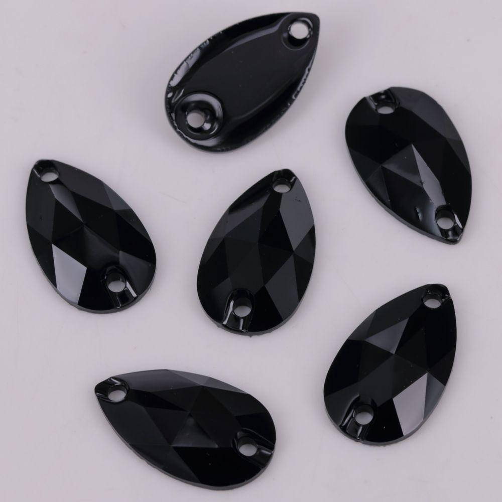 

17х28мм. Капли пришивные С/С. Jet Black