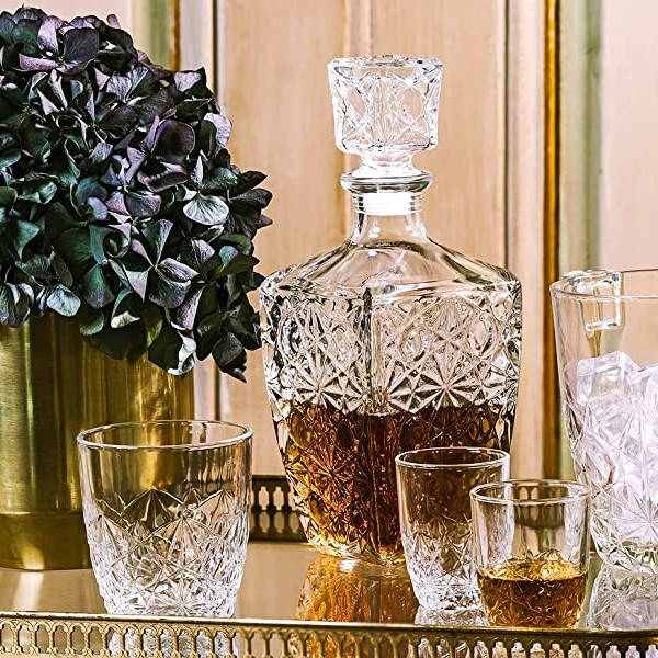 

Набор для виски графин 0,8 л+ 6 стаканов Bormioli Rocco Dedalo, подарок для мужчин, Прозрачный