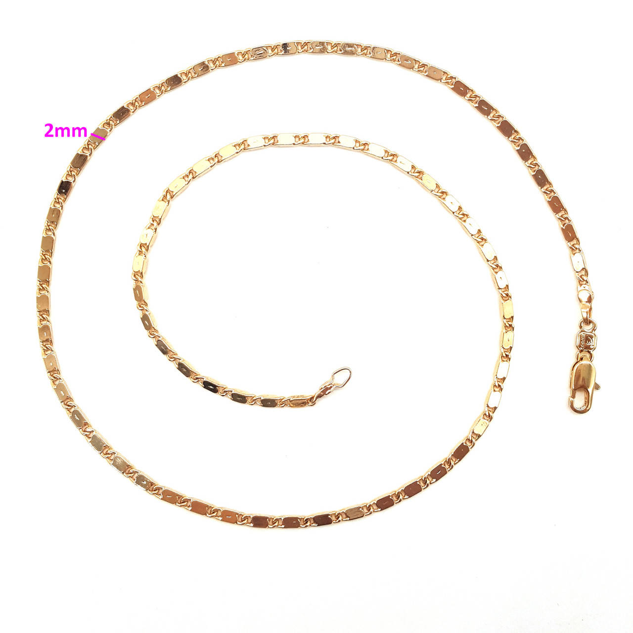 

Цепочка, Пластинки золота р.45 см, медицинская сталь, 18К