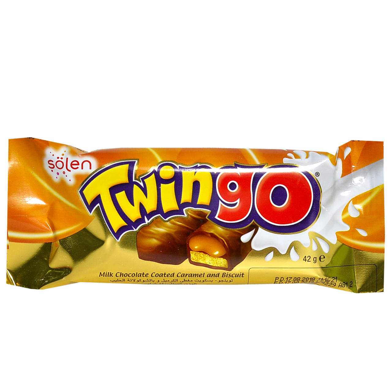 

Батончик Twingo Karamel в молочном шоколаде с карамелью и печеньем 42 гр (уп/24шт;)