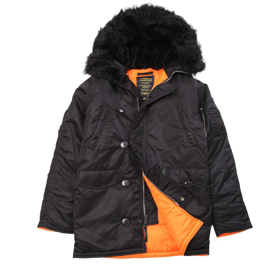 

Зимняя куртка аляска Alpha Industries Slim Fit N-3B Parka MJN31210C1 (Black/Orange)