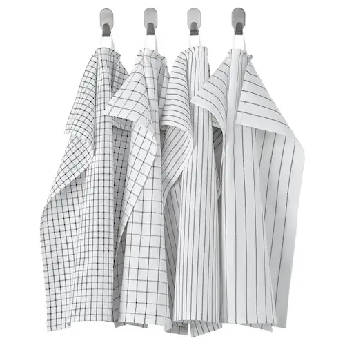 

Набор кухонных полотенец IKEA RINNIG, 4 шт, белый/темно-серый/с рисунком, 45x60 см (ИКЕА РИННИГ)