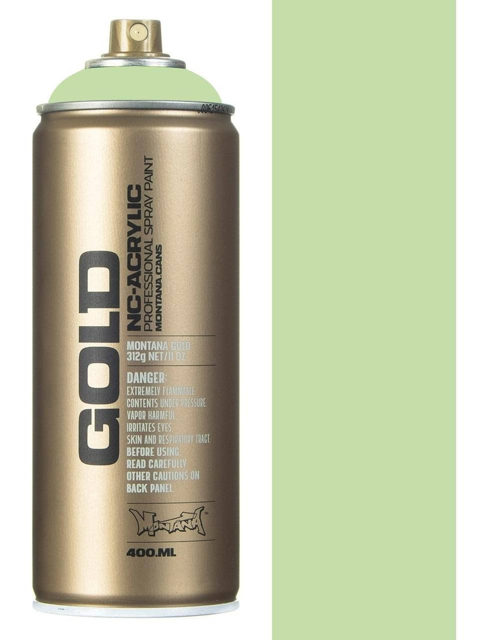 

Аэрозольная краска Montana Gold 6010 Липовый зеленый (Linden Green) 400 мл, Зелёный