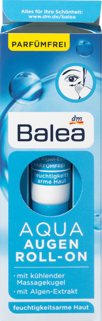

Увлажняющий массажный ролик для кожи вокруг глаз Balea Aqua Augen Roll-On