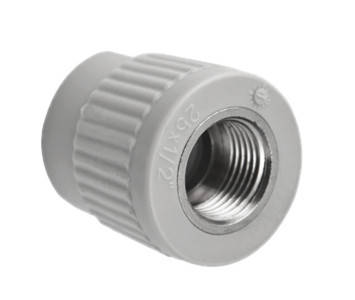 

Муфта 20х1/2" РВ полипропиленовая (Украина) сталь, Серый