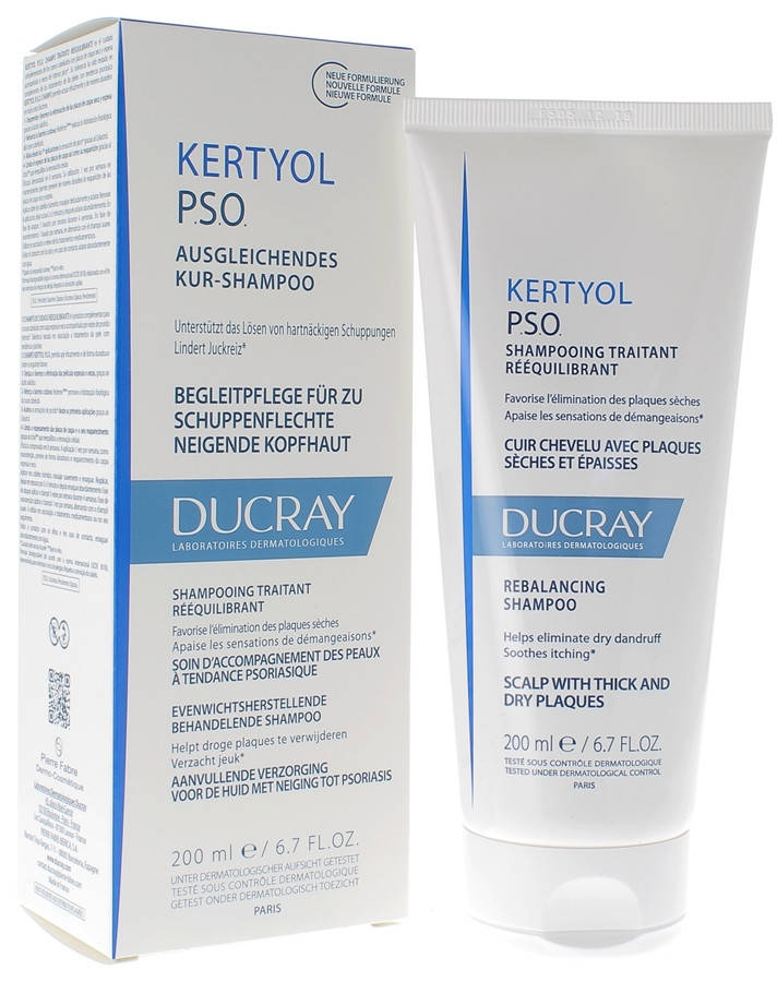 

200мл! Шампунь Дюкрей Кертиол ПСО от жирной перхоти и Псориаза Ducray Kertyol P.S.O. Shampo 200мл
