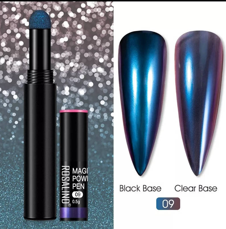 

Зеркальная пудра для втирки в карандаше LUX Magic Powder TR03, 10 см Синий 09