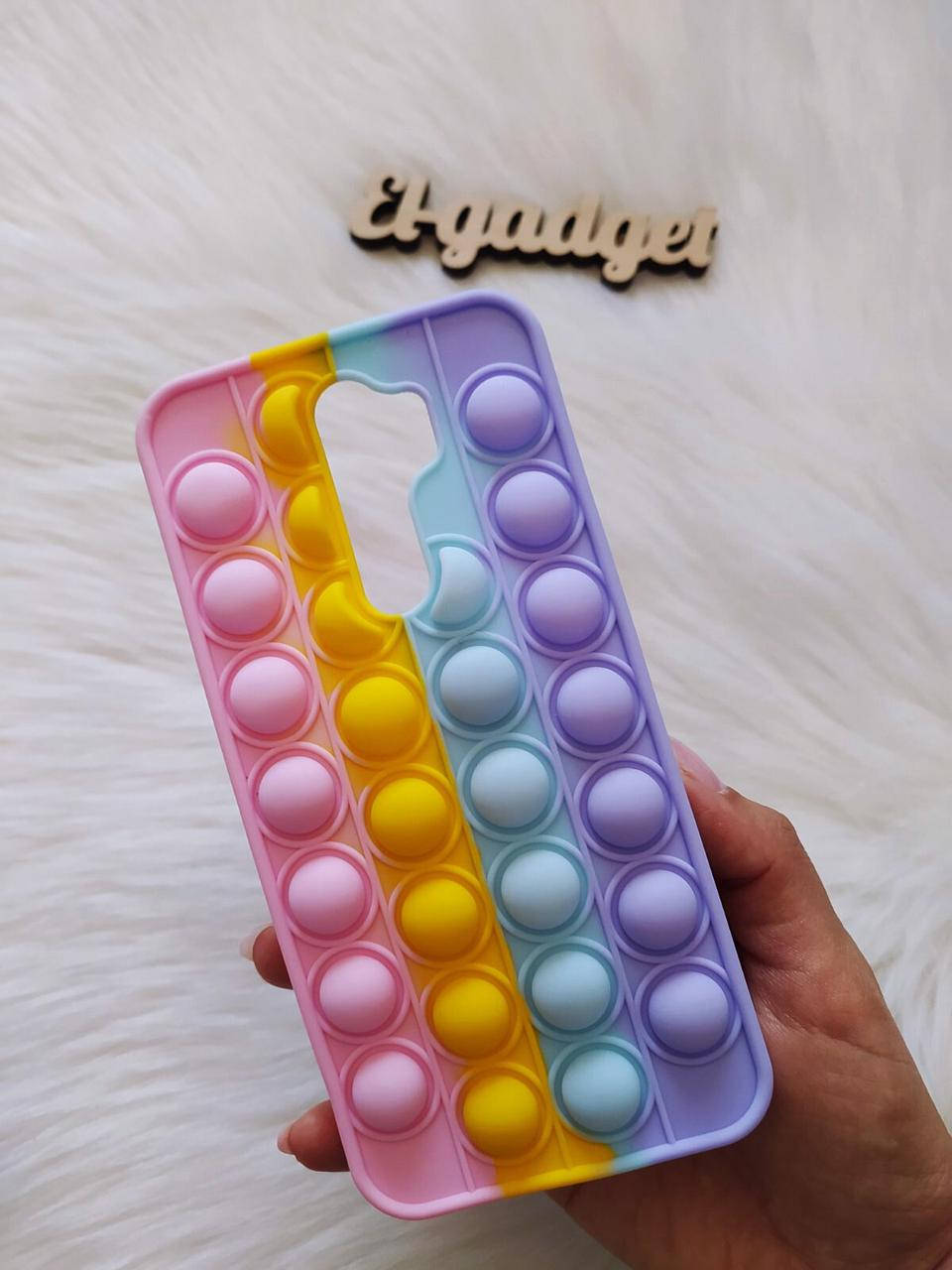 

Чехол Pop it для Xiaomi Redmi Note 8 Pro Попит антистресс силиконовый цветной, Разные цвета