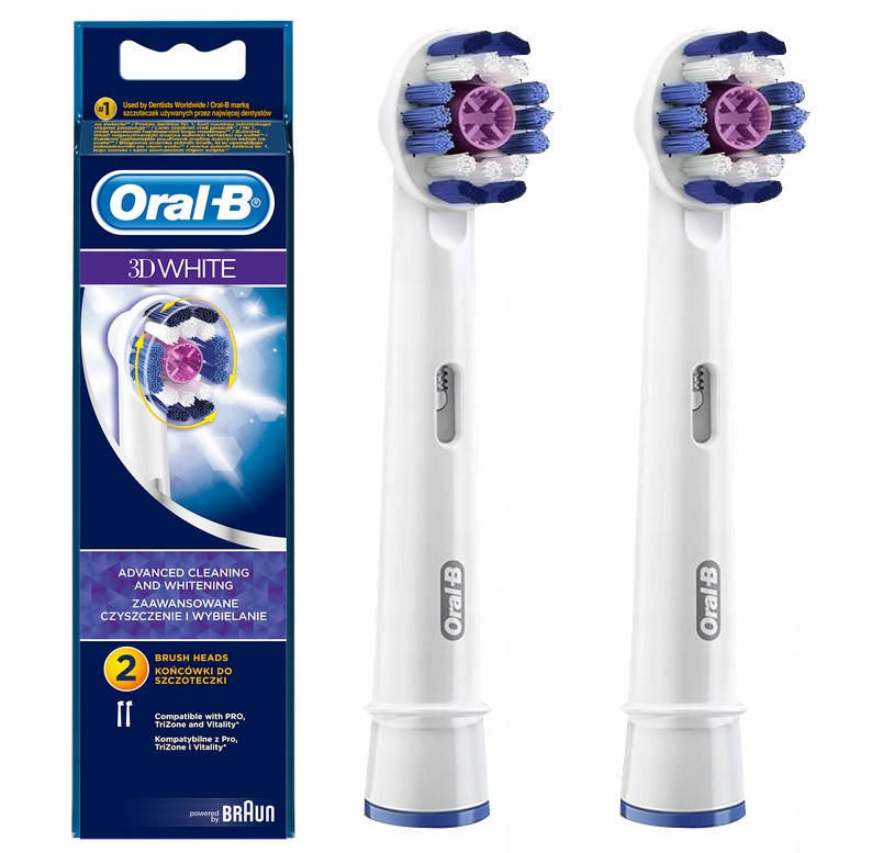 

Сменные насадки для электрической зубной щетки Oral-B EB18 3D White 2 шт