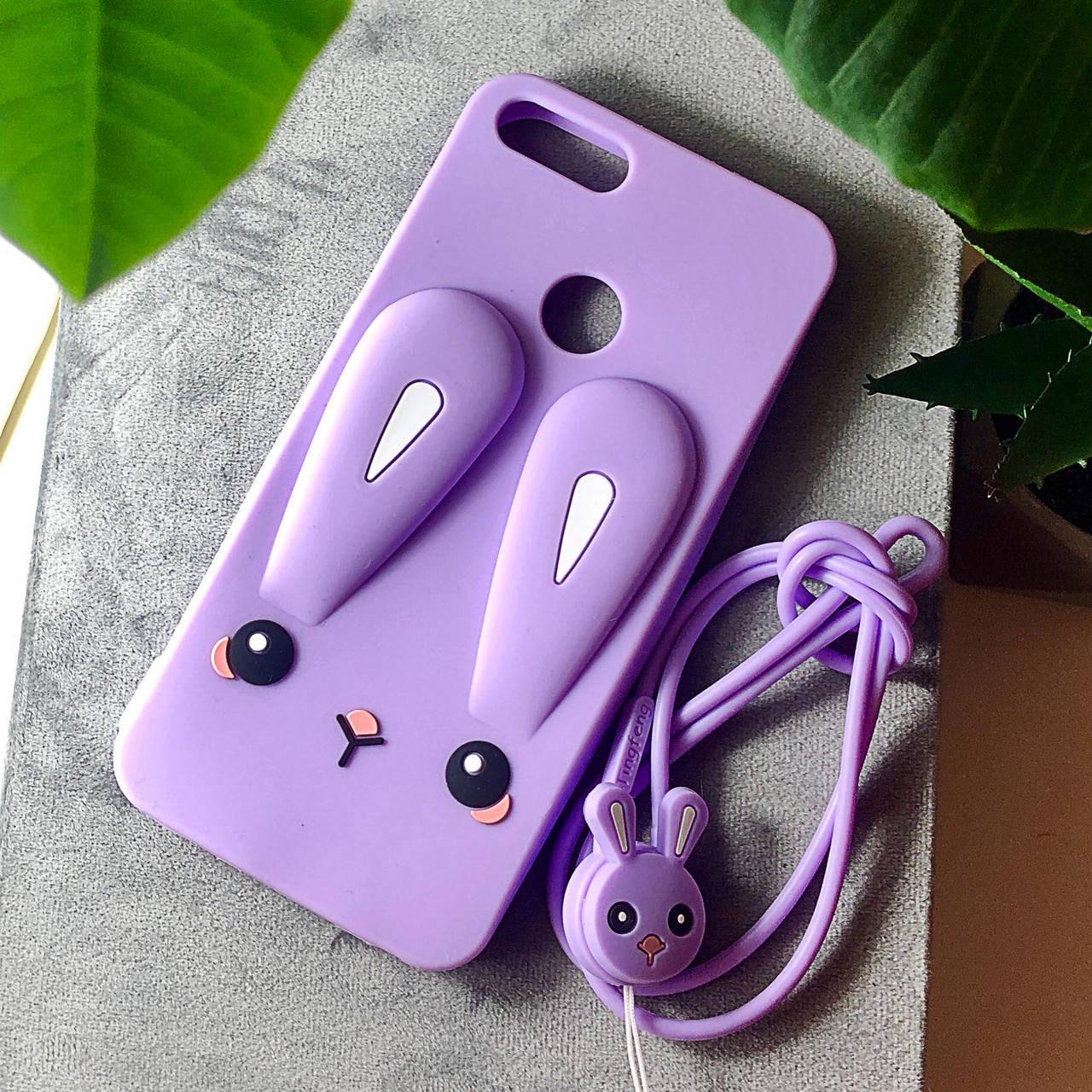 

Чехол Funny-Bunny для Huawei P Smart / FIG-LX1 бампер резиновый заяц Сиреневый