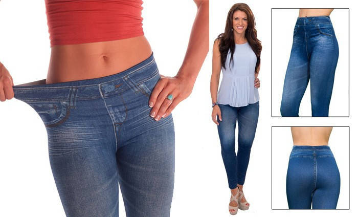 

Леггинсы слим джеггинсы (Slim Jeggings) низкая посадка, размер L-XL, Синий