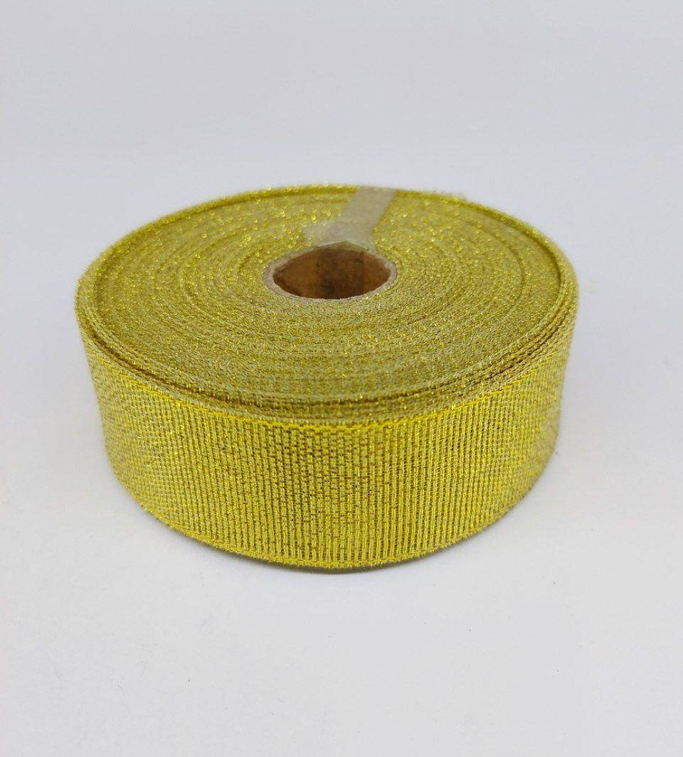 

Лента из парчи 2,5 см бунт - 23 метра, цвет золото, Золотистый